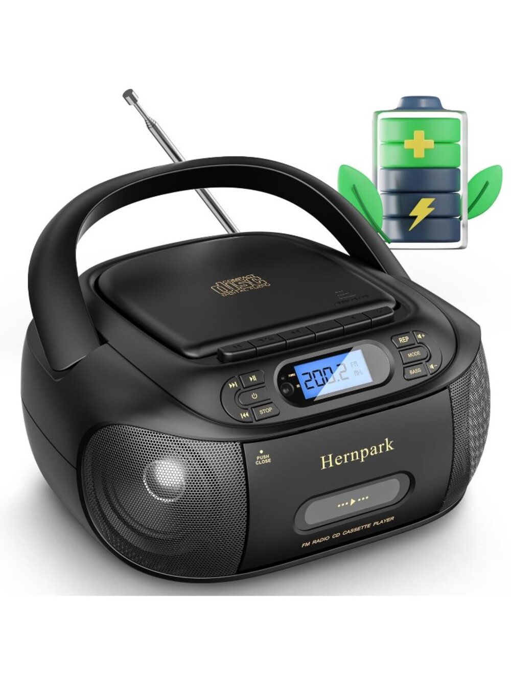 NIB Hernpark Rechargeable Boombox - Black